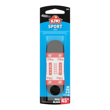 Kiwi Kiwi Sport 45 in. Black Athletic Shoe Laces 63392